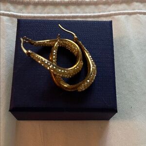 Swarovski Gold and Crystal Hoop Earrings